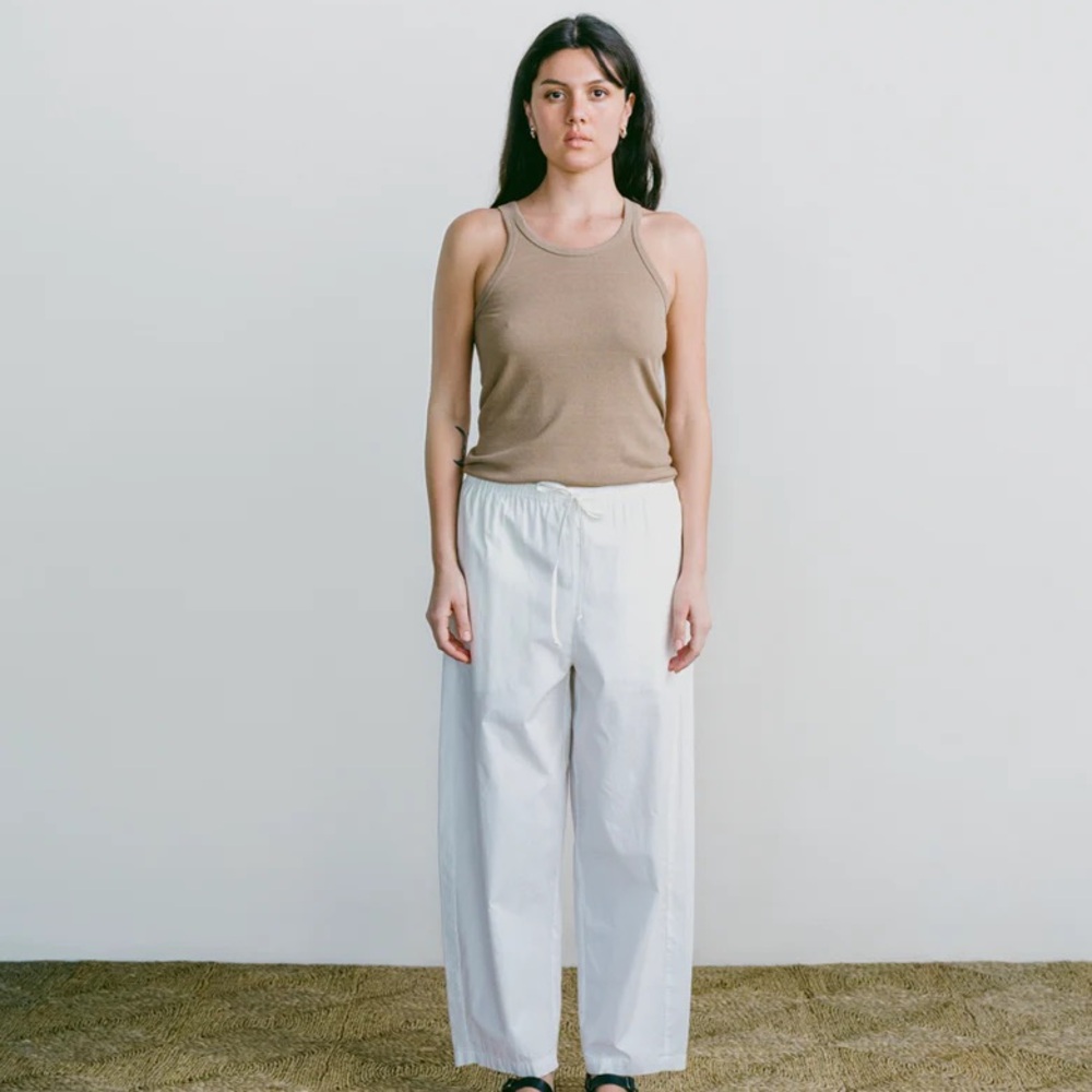 ozma • california boy tank regen silk noil jersey raw tea tan xs slow fashion - Picture 3 of 4